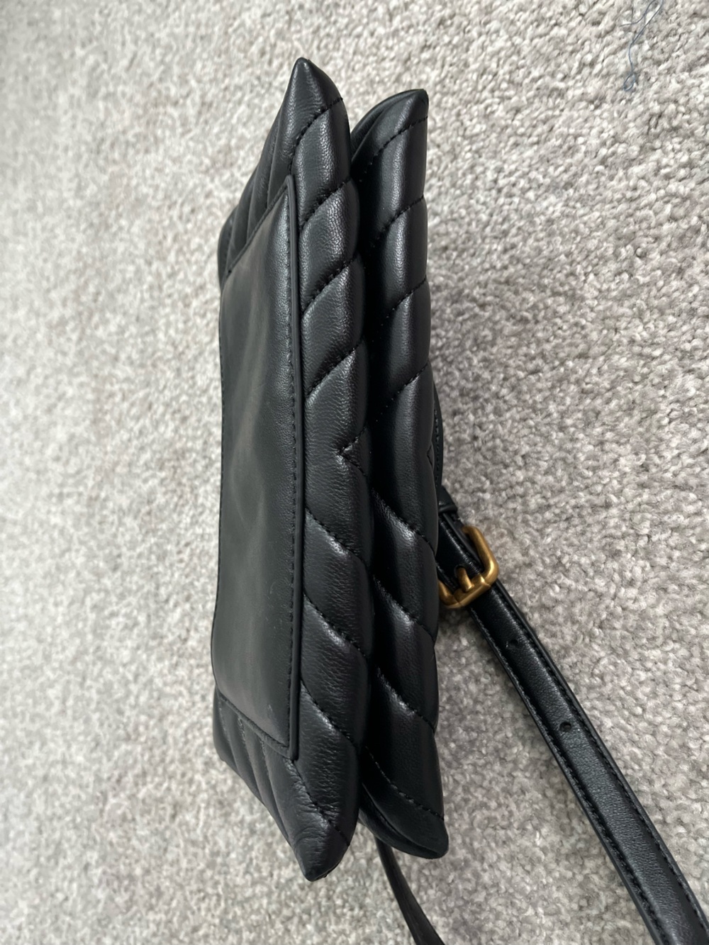EUC Quince Black Quilted Crossbody with Gold Chain - Picture 9 of 16